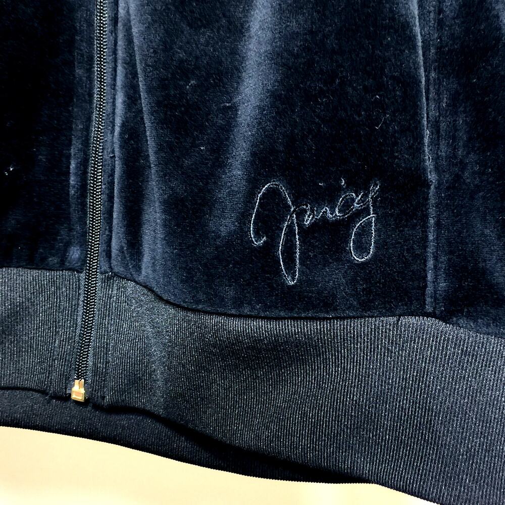 Juicy Couture Velour Rhinestone J Zip Tracksuit Hoodie XL - Picture 4 of 8